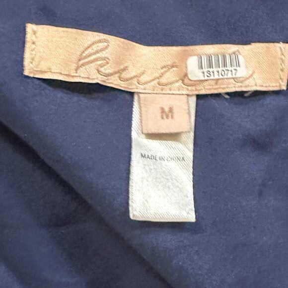 Hutch Claudia Dark Navy Crushed Velvet Wrap Crop Top, EUC, Medium, MSRP $198 - Picture 11 of 12